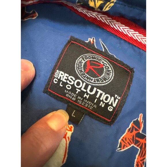Resolution Clothing Mens Blue Short Sleeve Button-Up Shirt Size L - Picture 2 of 8
